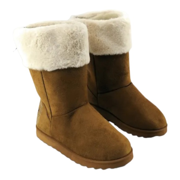 Mudd Cherry 907 Brown Ladies Faux Fur topped micro suede Boot - Picture 1 of 5